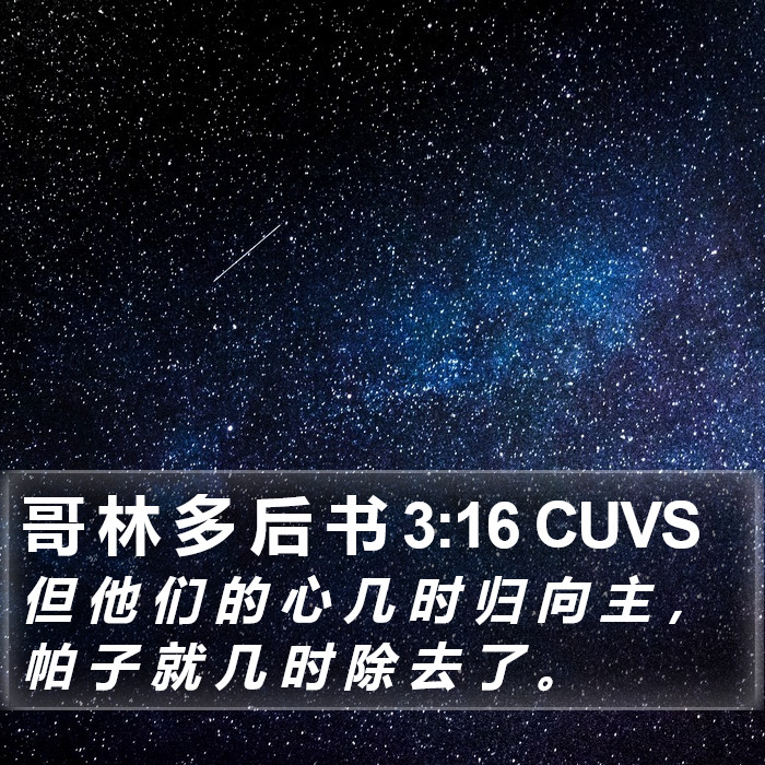 哥 林 多 后 书 3:16 CUVS Bible Study