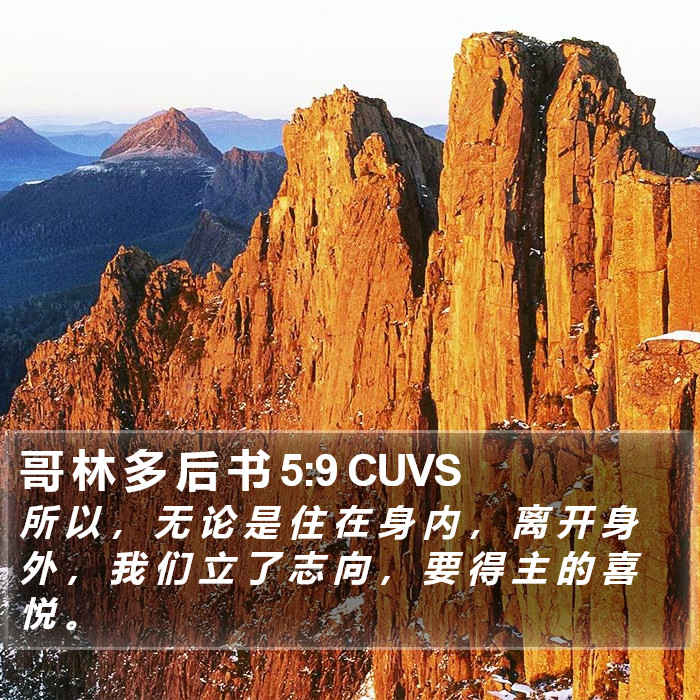 哥 林 多 后 书 5:9 CUVS Bible Study