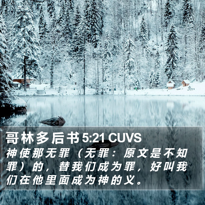 哥 林 多 后 书 5:21 CUVS Bible Study