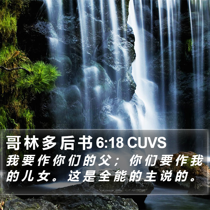 哥 林 多 后 书 6:18 CUVS Bible Study