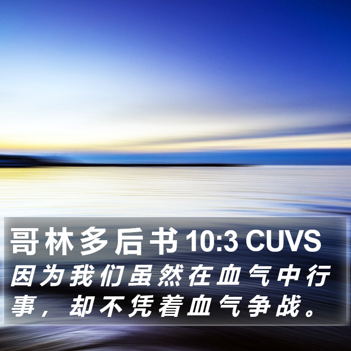 哥 林 多 后 书 10:3 CUVS Bible Study