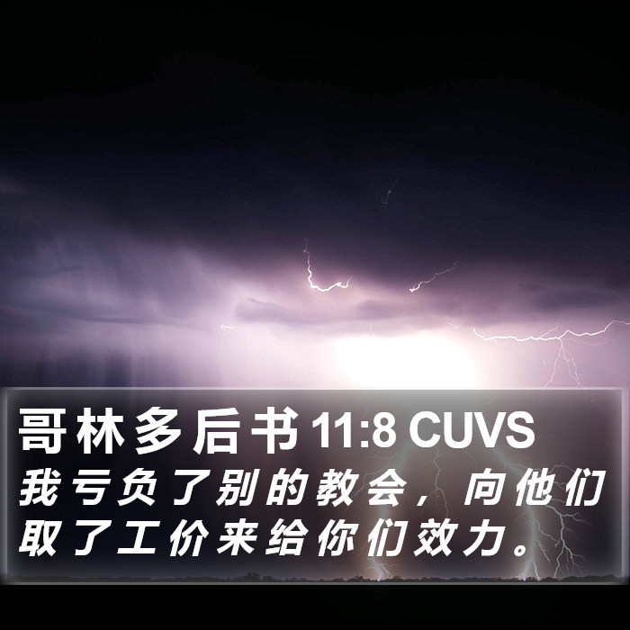 哥 林 多 后 书 11:8 CUVS Bible Study