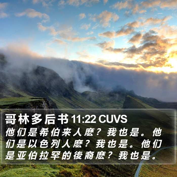 哥 林 多 后 书 11:22 CUVS Bible Study