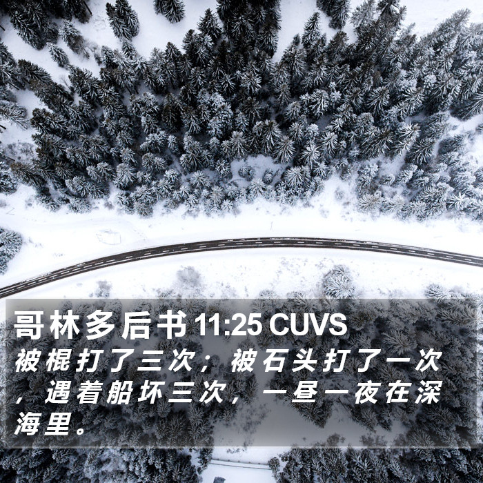 哥 林 多 后 书 11:25 CUVS Bible Study