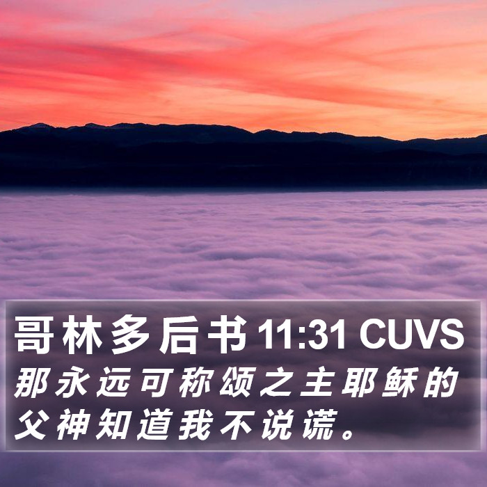 哥 林 多 后 书 11:31 CUVS Bible Study