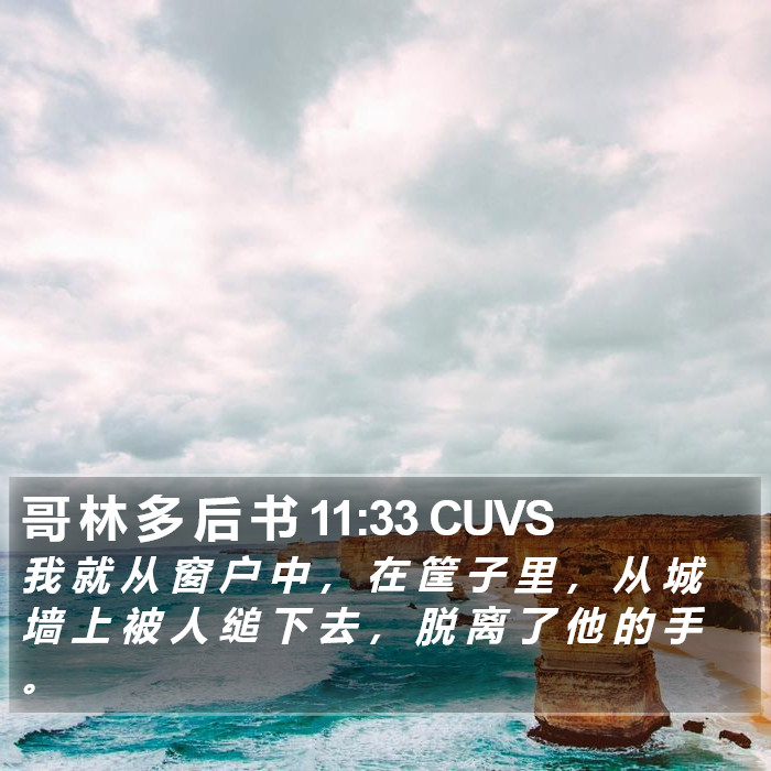 哥 林 多 后 书 11:33 CUVS Bible Study