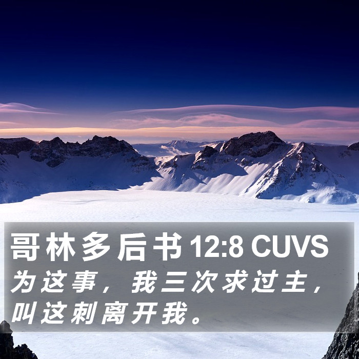 哥 林 多 后 书 12:8 CUVS Bible Study