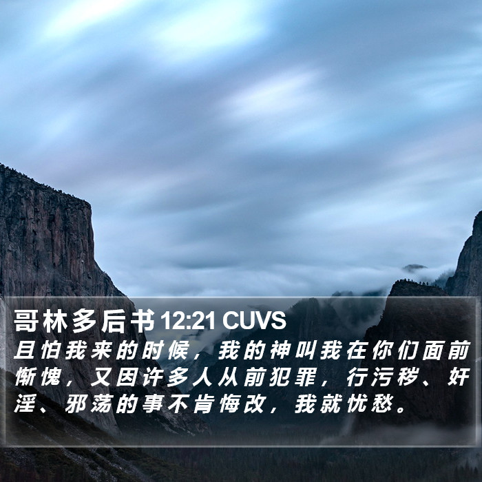 哥 林 多 后 书 12:21 CUVS Bible Study