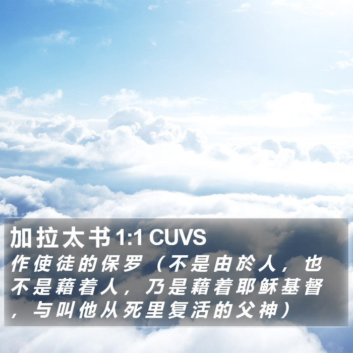 加 拉 太 书 1:1 CUVS Bible Study