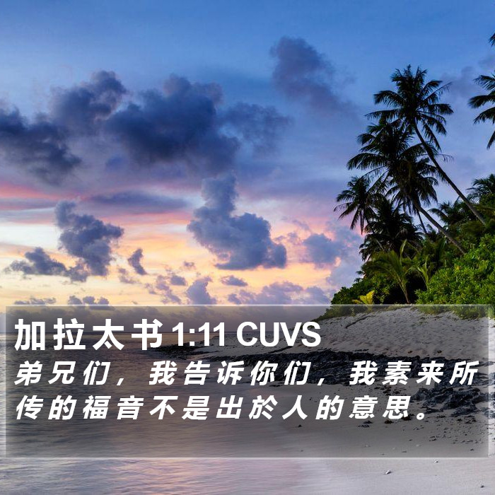 加 拉 太 书 1:11 CUVS Bible Study