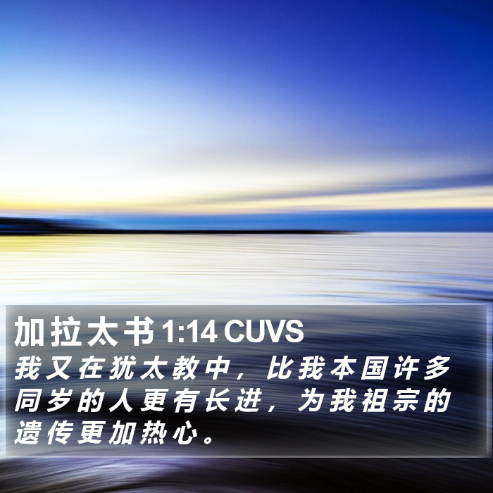 加 拉 太 书 1:14 CUVS Bible Study