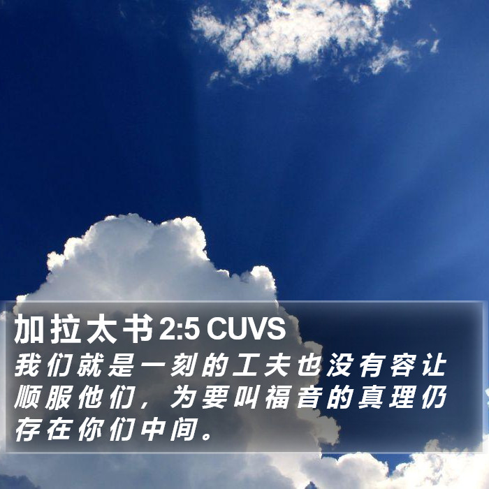 加 拉 太 书 2:5 CUVS Bible Study