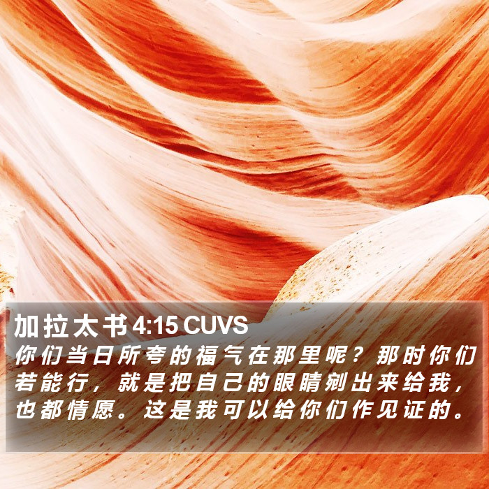 加 拉 太 书 4:15 CUVS Bible Study