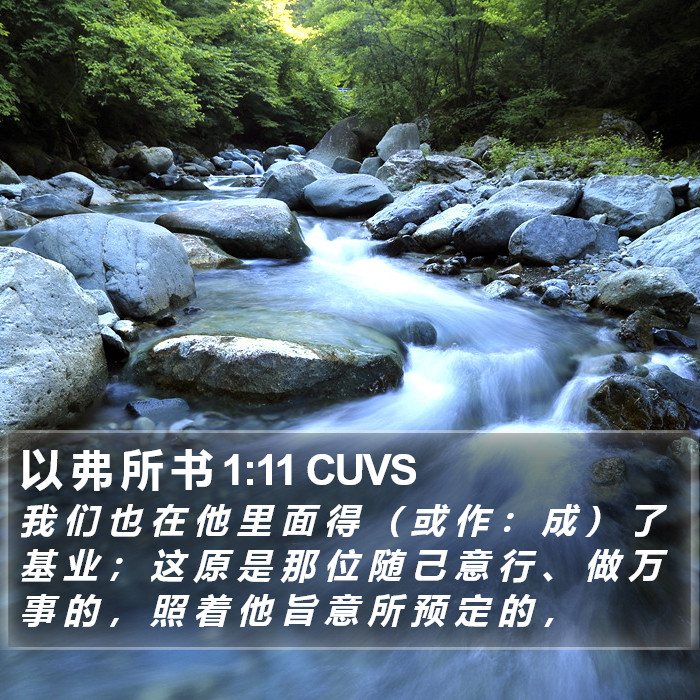 以 弗 所 书 1:11 CUVS Bible Study