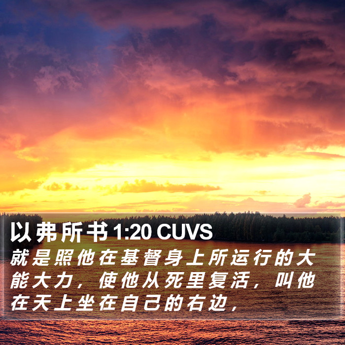 以 弗 所 书 1:20 CUVS Bible Study