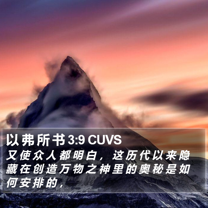 以 弗 所 书 3:9 CUVS Bible Study