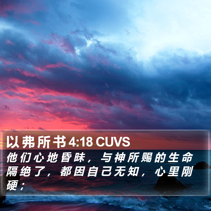 以 弗 所 书 4:18 CUVS Bible Study