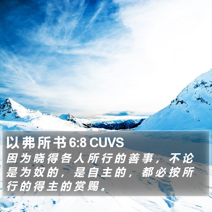 以 弗 所 书 6:8 CUVS Bible Study