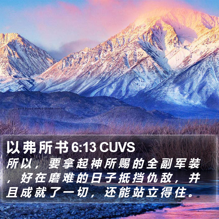 以 弗 所 书 6:13 CUVS Bible Study