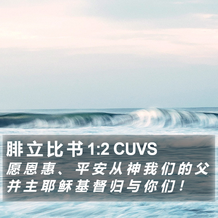 腓 立 比 书 1:2 CUVS Bible Study