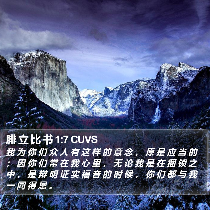 腓 立 比 书 1:7 CUVS Bible Study