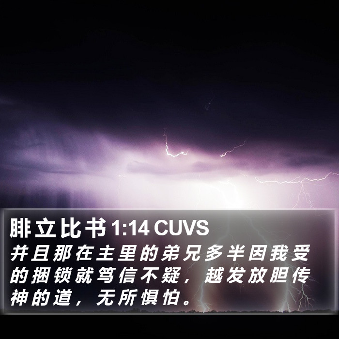 腓 立 比 书 1:14 CUVS Bible Study