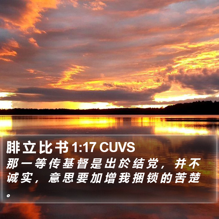 腓 立 比 书 1:17 CUVS Bible Study