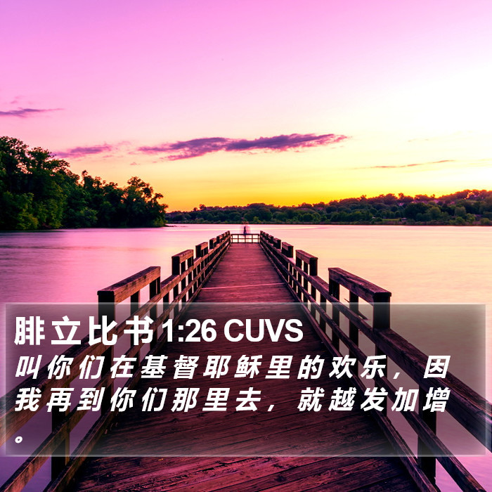 腓 立 比 书 1:26 CUVS Bible Study