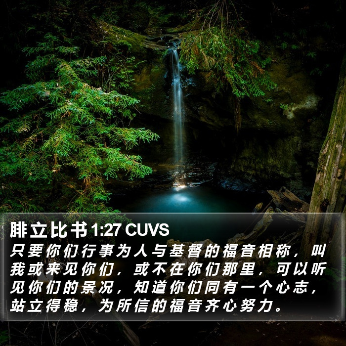 腓 立 比 书 1:27 CUVS Bible Study