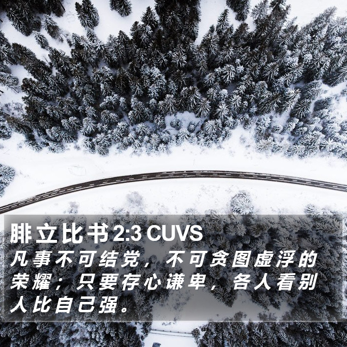 腓 立 比 书 2:3 CUVS Bible Study