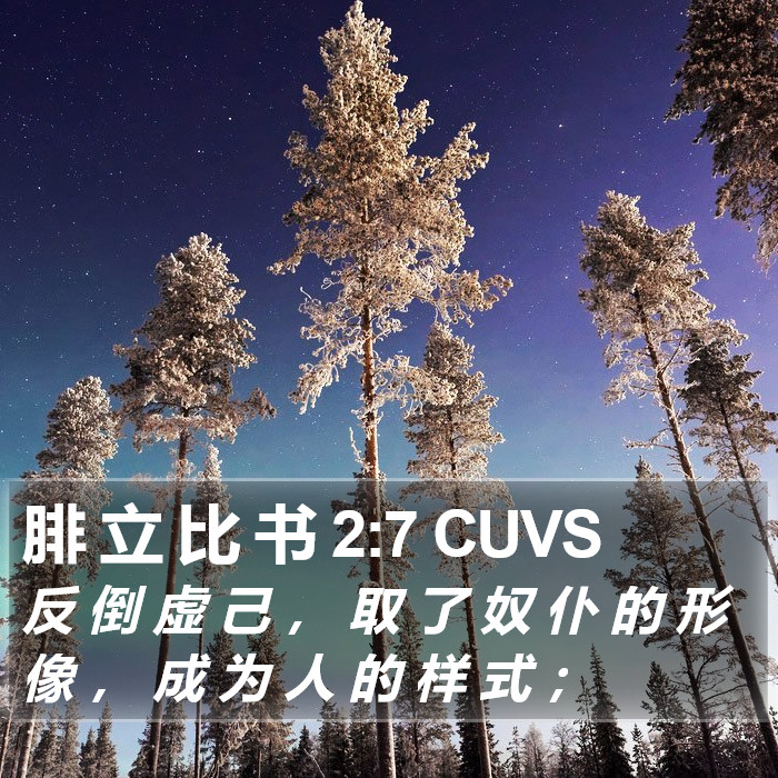 腓 立 比 书 2:7 CUVS Bible Study