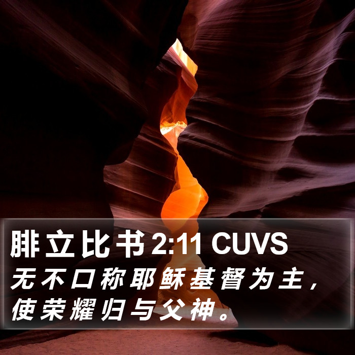 腓 立 比 书 2:11 CUVS Bible Study