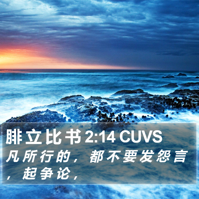 腓 立 比 书 2:14 CUVS Bible Study