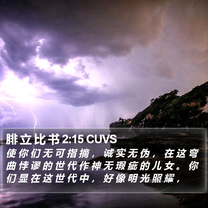 腓 立 比 书 2:15 CUVS Bible Study