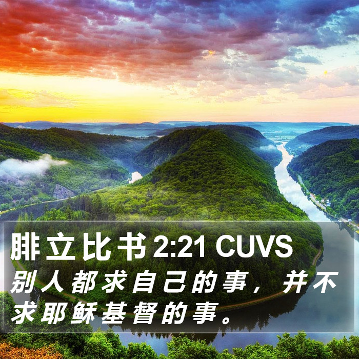 腓 立 比 书 2:21 CUVS Bible Study