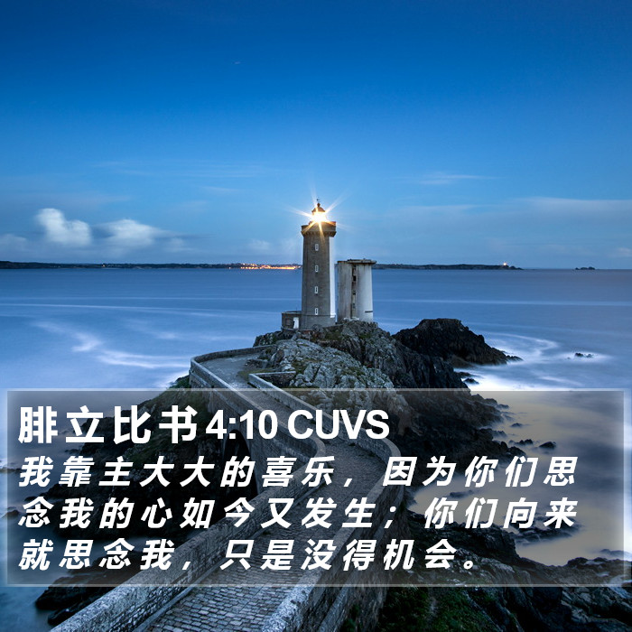 腓 立 比 书 4:10 CUVS Bible Study