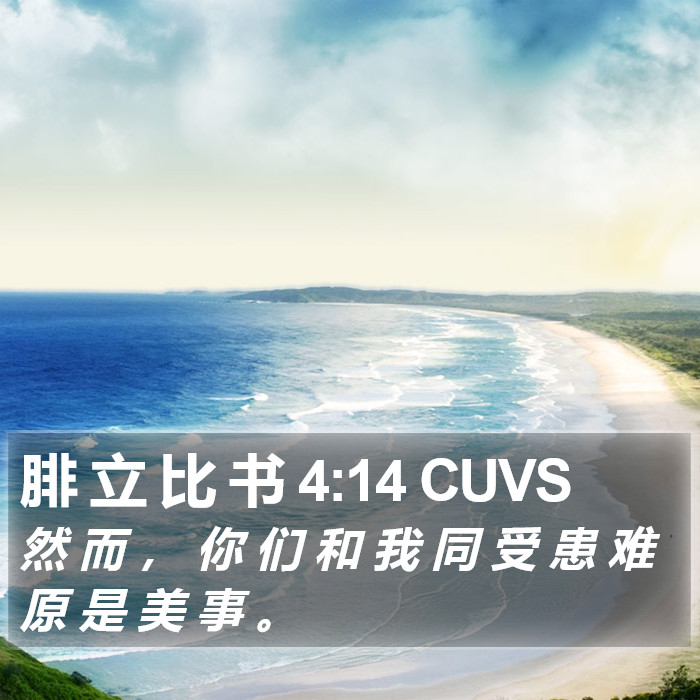 腓 立 比 书 4:14 CUVS Bible Study