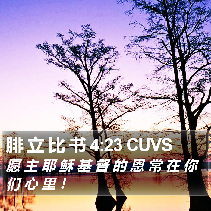 腓 立 比 书 4:23 CUVS Bible Study