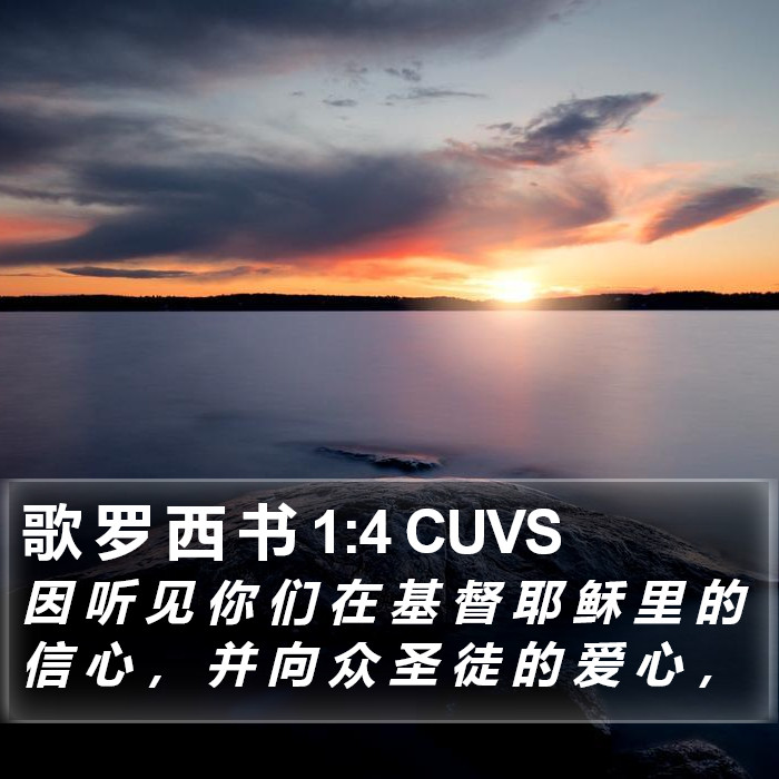 歌 罗 西 书 1:4 CUVS Bible Study