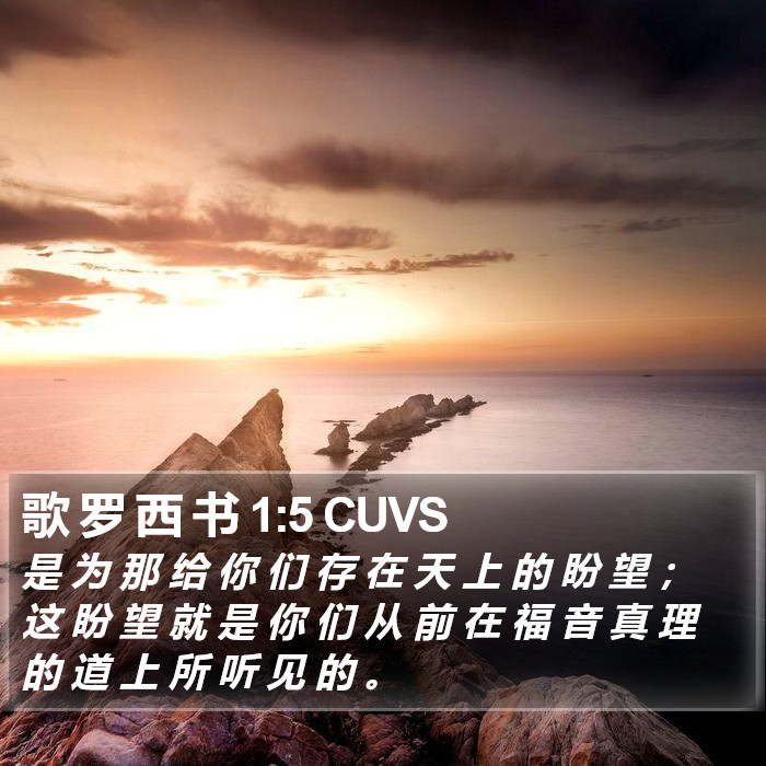 歌 罗 西 书 1:5 CUVS Bible Study