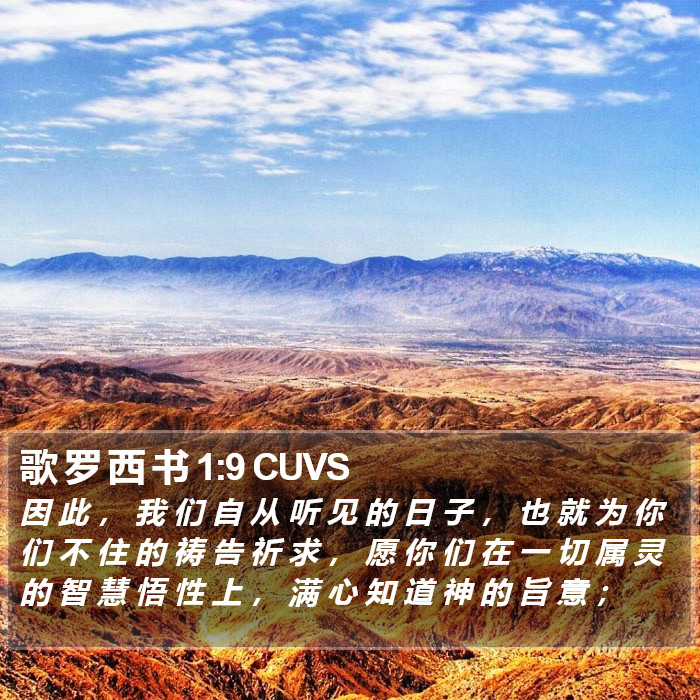 歌 罗 西 书 1:9 CUVS Bible Study