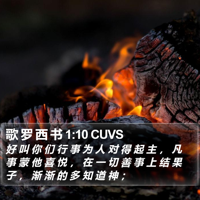 歌 罗 西 书 1:10 CUVS Bible Study