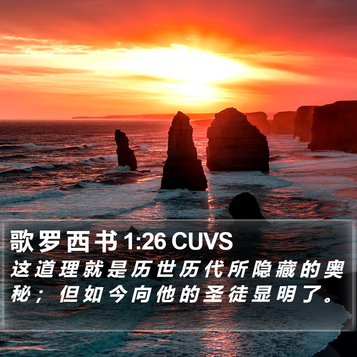 歌 罗 西 书 1:26 CUVS Bible Study