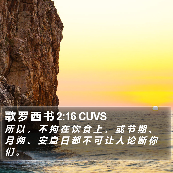 歌 罗 西 书 2:16 CUVS Bible Study