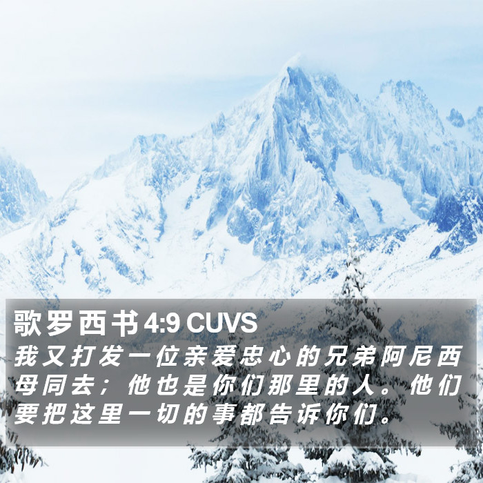 歌 罗 西 书 4:9 CUVS Bible Study