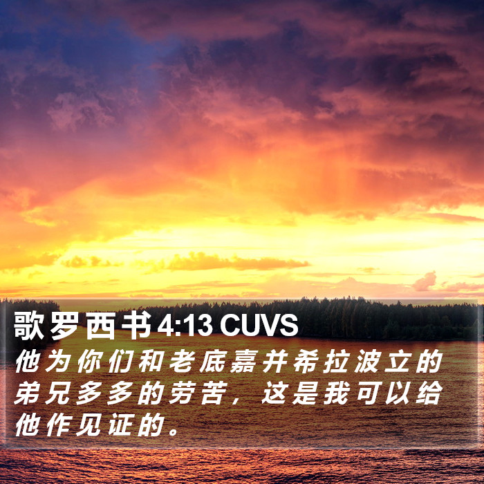 歌 罗 西 书 4:13 CUVS Bible Study