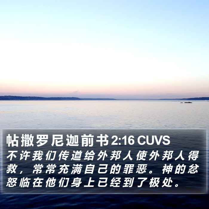 帖 撒 罗 尼 迦 前 书 2:16 CUVS Bible Study