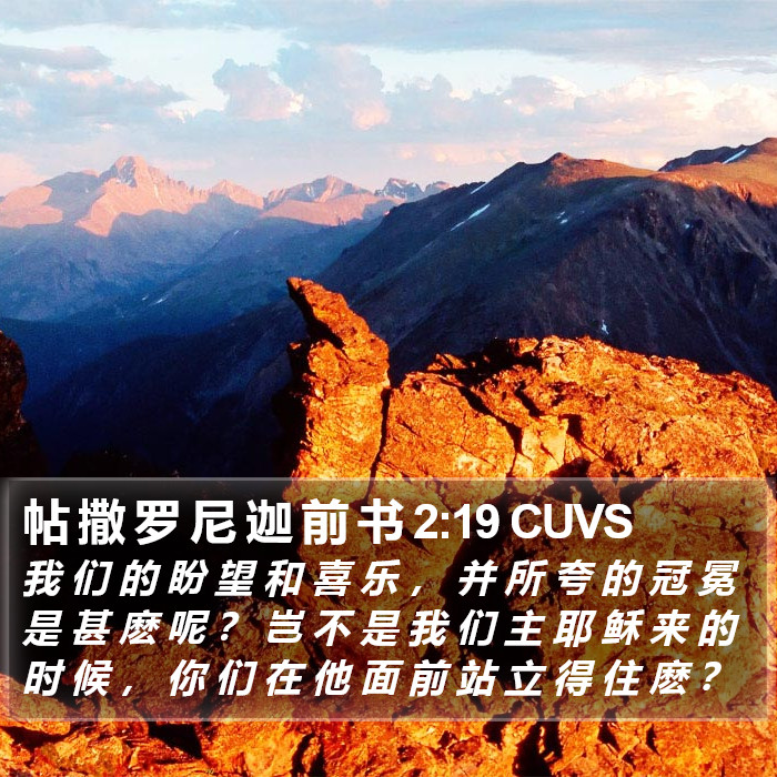 帖 撒 罗 尼 迦 前 书 2:19 CUVS Bible Study