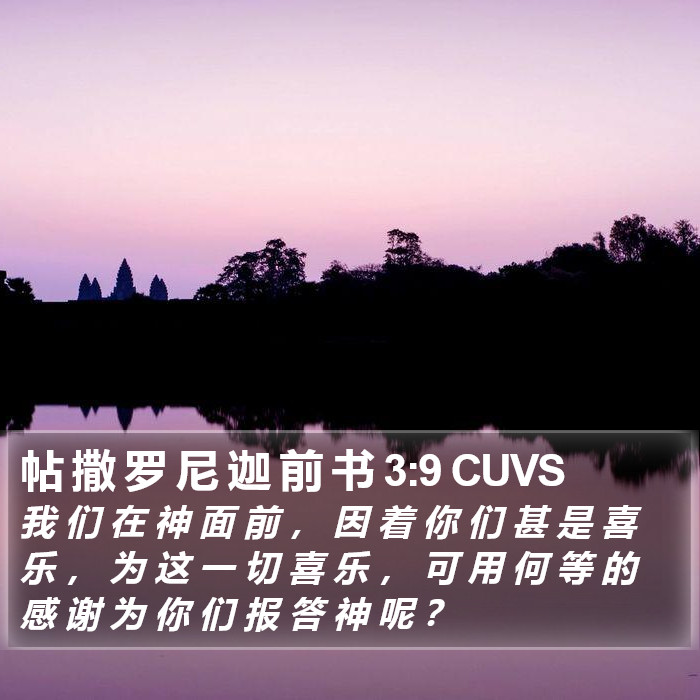 帖 撒 罗 尼 迦 前 书 3:9 CUVS Bible Study