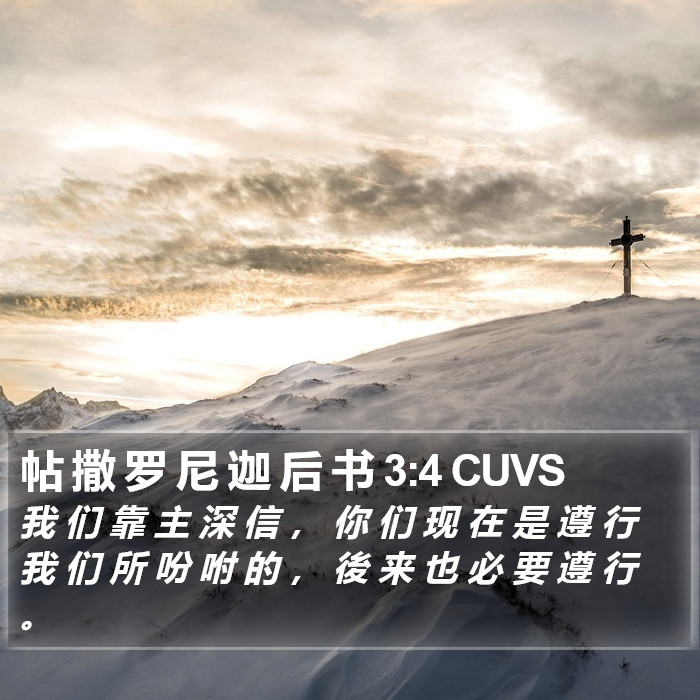 帖 撒 罗 尼 迦 后 书 3:4 CUVS Bible Study